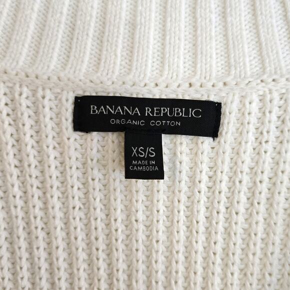 Banana Republic White Cotton Short Sleeve Pullover Knit Sweater Vest Size S - Picture 4 of 6